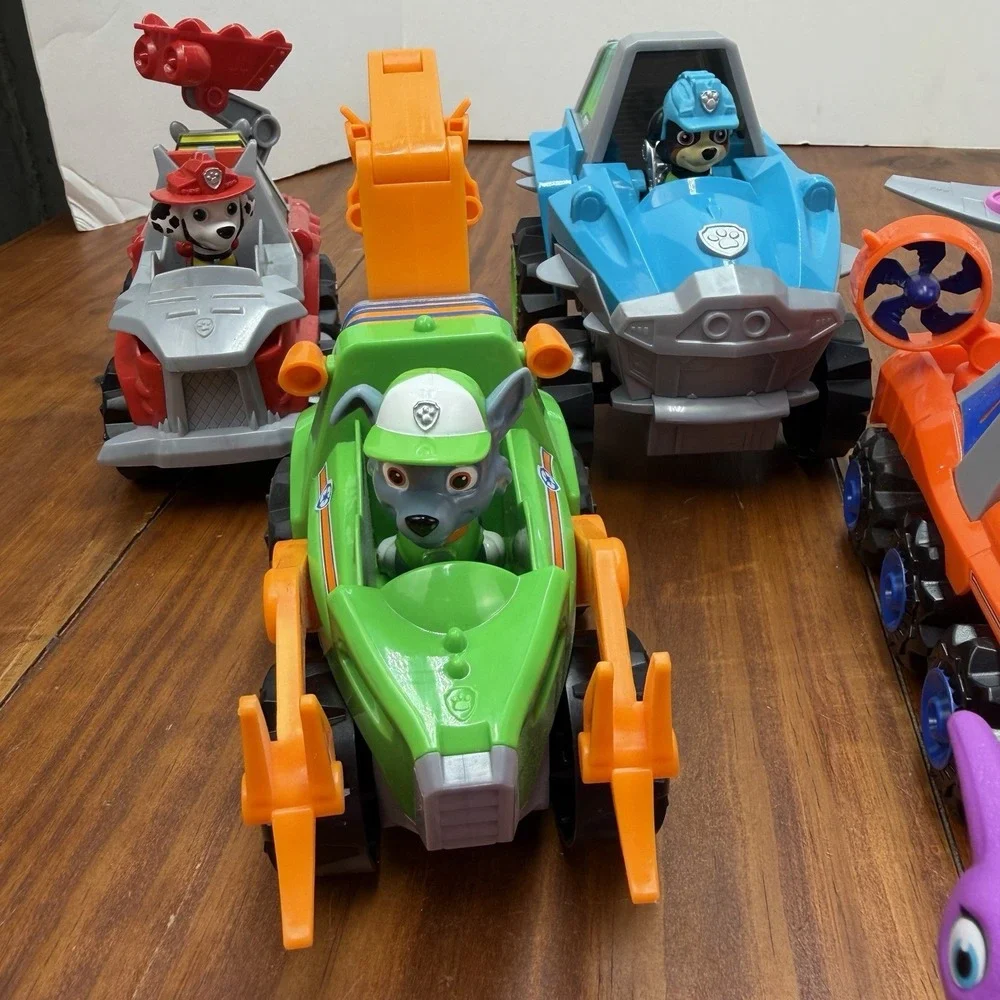 PAW Patrol Dino Rescue Lot Deluxe Vehicles Figures Chase Marshall Skye Rex Zuma